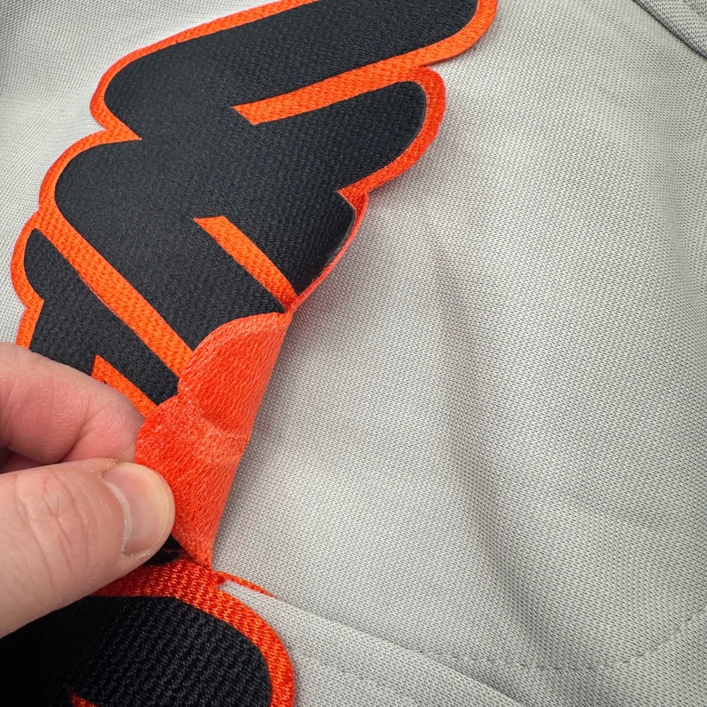 Vintage Descente Wako 9 Baseball Jersey Grey Orange Black Mens L D-300T Japan - Picture 14 of 15